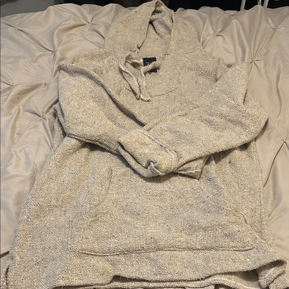 Cozy Beige Knit Hoodie